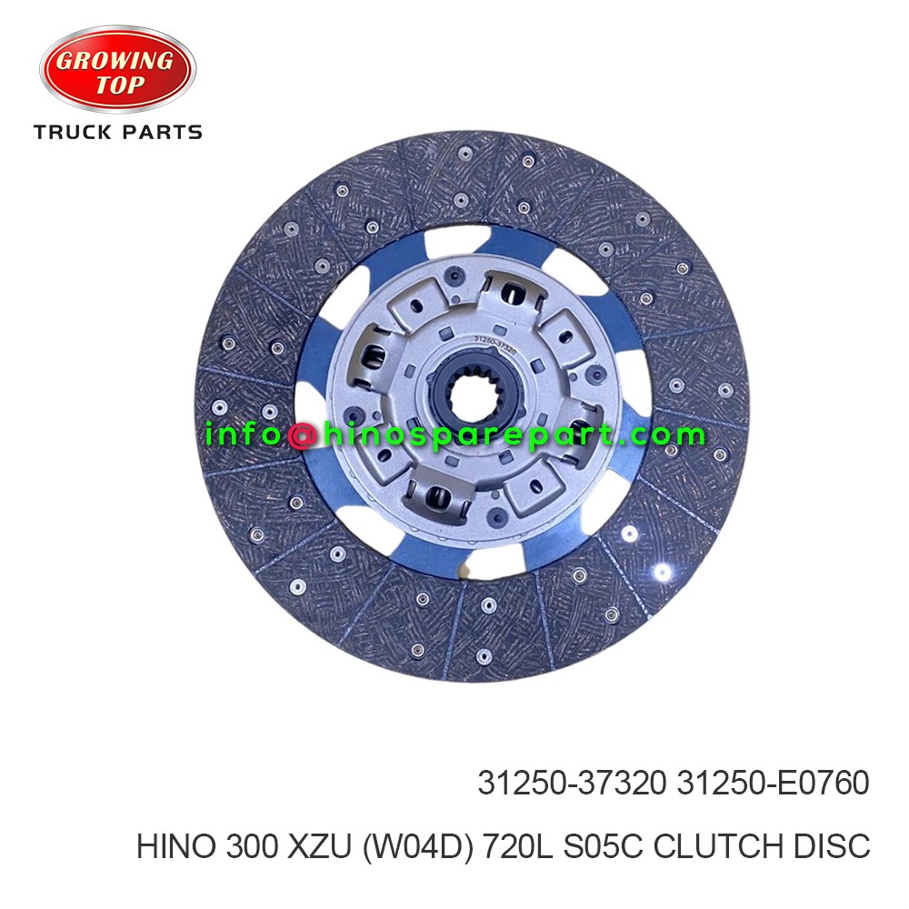 HINO 300 XZU (W04D) 720L S05C CLUTCH DISC 31250-37320