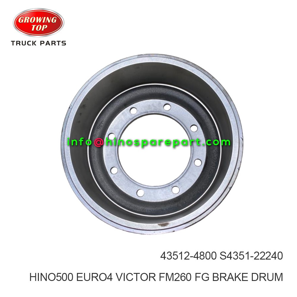 HINO500 EURO4 VICTOR FM260 FG BRAKE DRUM 43512-4800