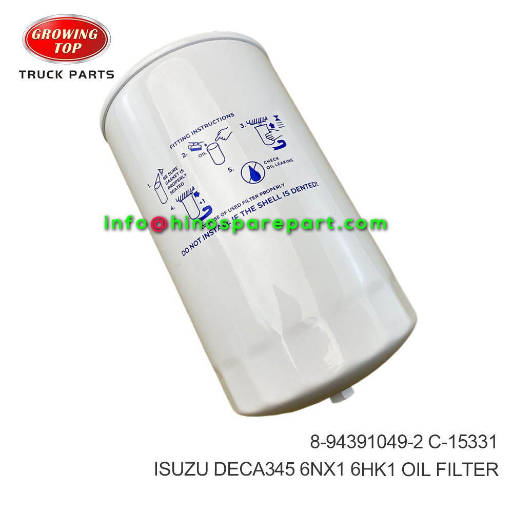 ISUZU DECA345 6NX1 6HK1 OIL FILTER  8-94391049-2