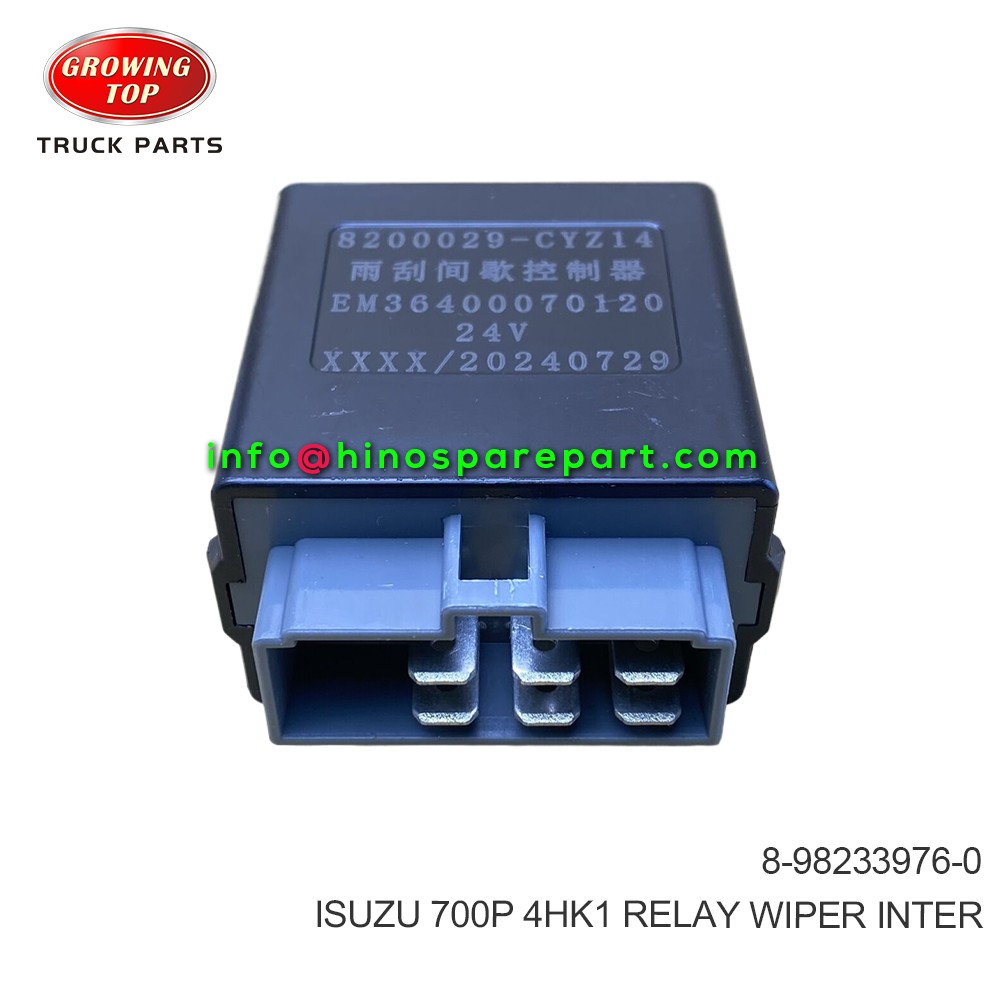 ISUZU 700P 4HK1 RELAY WIPER INTER 8-98233976-0