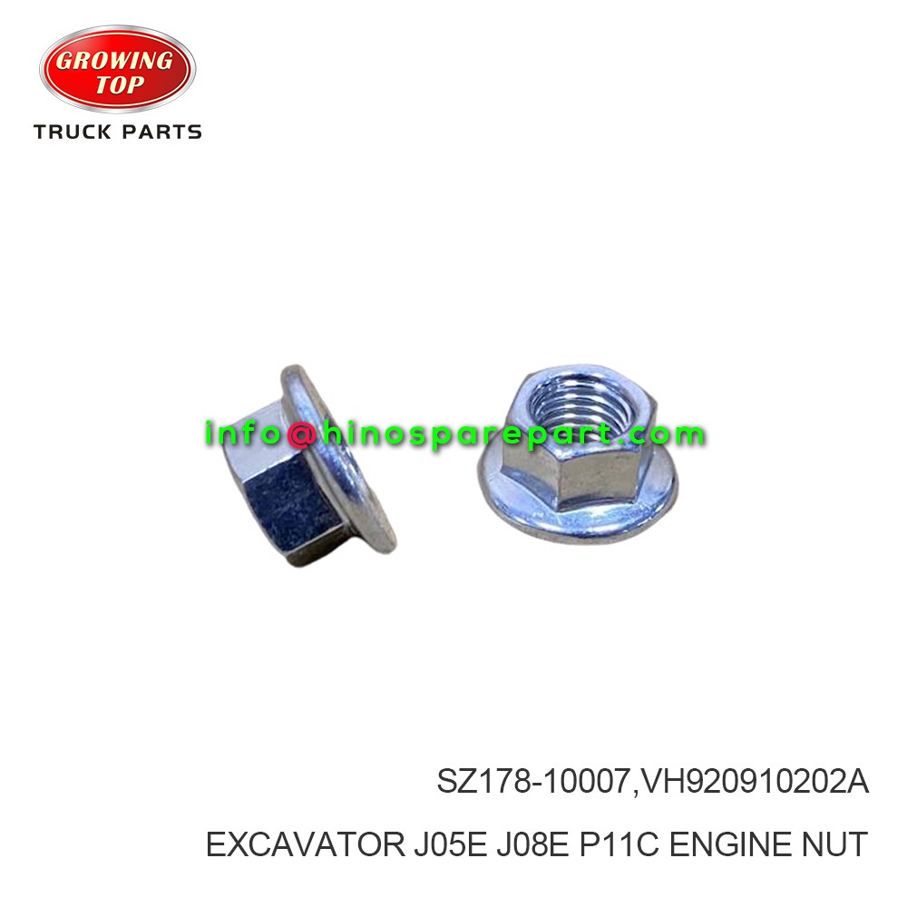 EXCAVATOR J05E J08E P11C ENGINE NUT SZ178-10007